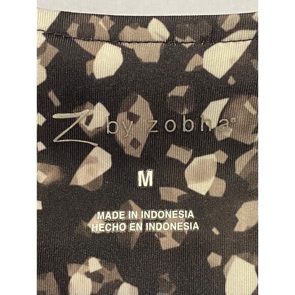 NWT Z by Zobha Double Layered Racerback Tank Black Gray and White Size Medium - Picture 3 of 9